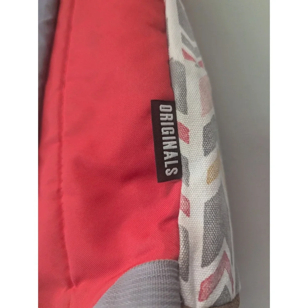 Jansport Right Pack Expressions Coral Dusk Chevrons TZR602W leather suede bottom
